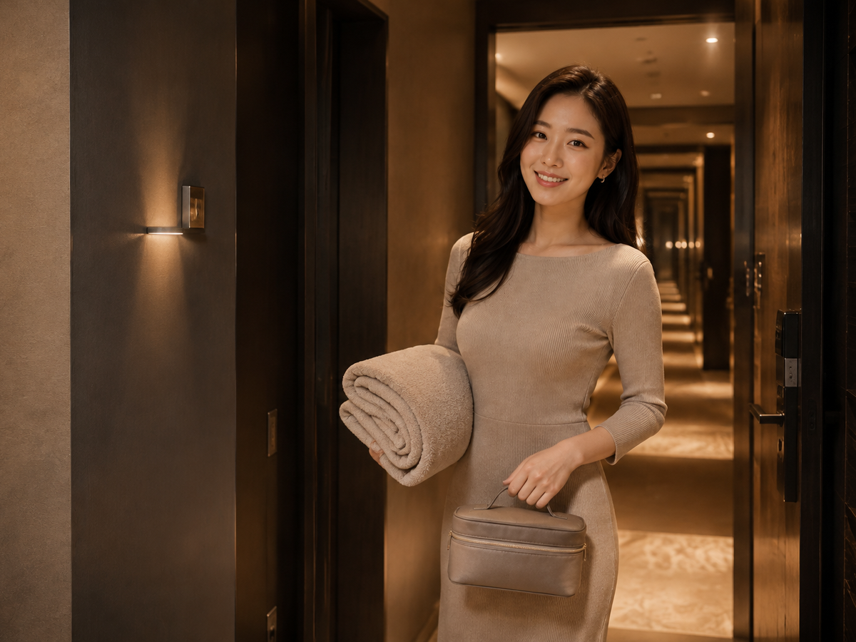 화성 동탄 방문 홈케어 일정을 준비하는 젊은 성인 한국 여성 관리사